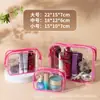 Bolsa de Tocador Transparente de PVC Engrosado, Bolsa Portátil para Almacenamiento de Cosméticos de Viaje al Aire Libre, Impermeable y Resistente al Desgaste, Almacenamiento en Casa