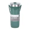 Caneca de Café de Grande Capacidade para Exportação, Copo de Água de Aço Inoxidável 304, Alça de Silicone Portátil, Copo de Gelo para Carro