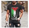 Camiseta para Hombre Ropa Transfronteriza Europea y Americana para Hombre Cuello Redondo Impresión Digital 3D Camiseta de Manga Corta para Hombre