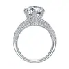 Anillo de Zirconia Imitación Moissanita Ocho Corazones y Ocho Flechas para Mujeres y Hombres Anillo de Boda de Seis Garras Transfronterizo Douyin Kuaishou Celebridad de Internet Transmisión en Vivo Venta al por Mayor