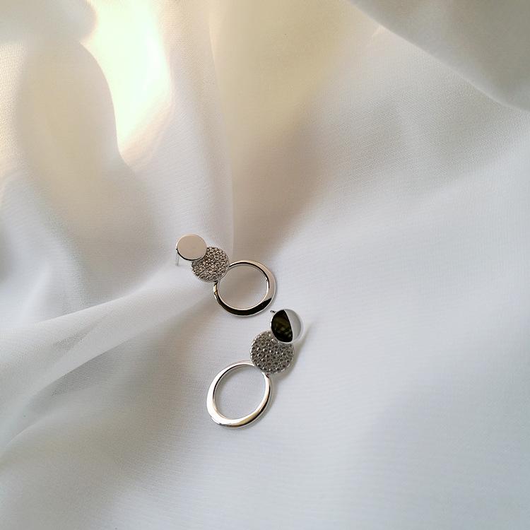 ED803371 3372圆形菱形耳环