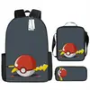 Mochila de desenho animado transfronteiriça bolso monstro do tesouro elfo do sonho bebê mochila conjunto de três peças para alunos do ensino fundamental e médio