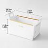 Caja de almacenamiento de escritorio de cuero, caja de cosméticos para el cuidado de la piel, caja coleccionable, cesta plegable de PU para guardar ropa, juguetes y libros.