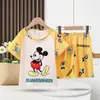 Traje de Manga Corta para Niños Delgado Verano Bebé Niño Ropa para el Hogar Ropa Pijamas para Niñas Ropa Ropa para Niños Venta al por Mayor