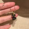 Tienda de Oro Puzuo Mismo Estilo Arena Dorada Accesorios DIY Colgante de Gato Negro Pequeño Cadena para Clavícula Diseño Dulce y Fresco para Novia