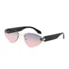 Gafas de Sol Estilo Nuevo Personalizadas Sin Marco Cortadas al Borde Versátiles Estilo Urbano Moda Retro Europea y Americana Protección Solar para Exteriores Gafas de Sol Transfronterizas