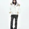 Chaqueta Corta de Algodón KESOAK Estilo Retro Cuadros Americanos con Capucha Desmontable y Cuello de Piel, Engrosada, Ajustada, Ropa de Abrigo Cálida para Mujer