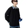 Nueva colección de primavera y otoño: suéter de punto holgado estilo americano para hombre, un suéter casual versátil y moderno