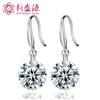 Joias de Prata de Lei 925 Brincos Super Brilhantes de Diamante 9mm Brincos Femininos Coreanos Atacado