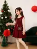 Vestido Vermelho de Ano Novo para Meninas 2026 Novo Estilo de Inverno para Meninas Mais Velhas, Vestido Suéter de Ano Novo Roupa Infantil