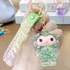 Llavero de Kuromi con aceite y brillos de dibujos animados, llavero para coche, colgante, decoración de llavero para bolso de pareja, regalo