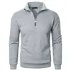 Nova Blusa de Moletom Casual com Gola para Homens, Cor Sólida da Moda, Pulôver para Homens