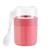 Copo de Iogurte Infantil Transfronteiriço Qijia, Copo de Leite Portátil Lavável na Máquina de Lavar Louça com Colher, Copo de Café da Manhã, Copo de Aveia Infantil