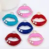 Pingente Exclusivo de Gota de Óleo Labial Cravejado com Diamantes para DIY, Acessórios Decorativos, Venda Direta de Fabricantes Transfronteiriços, Disponível para Atacado de Lote Misto