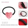 Elástico de Cabelo Jiarui em Acetato em Formato de Coração Estilo Japonês Corda de Cabelo em Formato de Coração para Meninas Alta Elasticidade Elástico Durável Acessório de Cabelo para Rabo de Cavalo