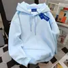 Sudadera con Capucha de Peso Pesado de Color Puro para Mujer Otoño e Invierno 2025 Ropa de Trabajo Coreana Rosa Dulce Forrada de Polar Cálida Top de Nicho