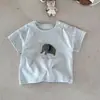 Conjunto de Camiseta y Pantalones para Bebé Clase a, Nuevo Conjunto de Verano 2026 de Algodón Puro con Dibujos Animados, Conjunto de Dos Piezas Delgado y Versátil para Bebés