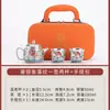 Juego de Té Kung Fu Guobao Kiln Plateado en Plata Gama Alta Tetera de Plata 999 Taza de Té de Plata Portátil Regalo Práctico para Negocios
