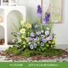 Arreglo de Flores Artificiales y Plantas Verdes HY-DS3 para Decoración de Fondo de Boda, Flor de Mesa, Decoración de Mesa de Comedor, Decoración de Flores Falsas de Lujo Ligero