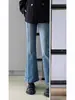 Jeans Sab com Corte em Formato de Pera Feminino Primavera e Outono Novo Tamanho Plus Size para Meninas Cheinhas Calça Slimming Stretch de Cintura Alta