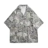 Nova Camisa Havaiana Floral com Gola Cubana para Homens, Manga Curta, Jaqueta Camisa Estampada Estilo Japonês para Férias de Verão na Praia 2026