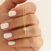 Moda para Comércio Exterior Simples Pingente de Estrela de Seis Pontas Cravejado com Diamantes Acessórios de Colar Geométricos em Forma de Estrela de Zircônia Europeus e Americanos Colar Atacado