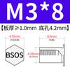 Yishenglong Pernos Remachables para Agujero Ciego de Acero Inoxidable Tuercas Remachables Placa de Presión Hexagonal Rosca Bsos-M3M4