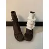 Tacones Altos de Ballet para Aumentar Estatura Pequeña Botines de Otoño Piel Suave Cómodos Versátiles Moño Tacón Grueso Suave Botines Delgados