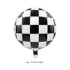 Set de Carrera F1 Nuevo Transfronterizo Neumático Película de Aluminio Globo 18 pulgadas Cuadros Blanco y Negro Tela de Decoración de Cumpleaños
