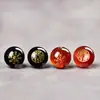 Ágata Vermelha e Preta Natural Montanha Fantasma Moedas Contas Soltas Estampagem a Ouro Galvanizada Acessórios de Contas Redondas Dupla Face para DIY Atacado