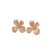 Pendientes de Flor de Esmalte Rayados Elegantes de Lujo Ligero de Venta Caliente Transfronteriza con un Toque de Alta Gama, Pendientes Florales de Acero Inoxidable Modernos y Versátiles