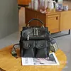 Bolso casual Mukari de cuero con múltiples bolsillos 2025 nuevo versátil moda multifuncional doble hombro bandolera piel de oveja