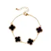 Pulsera de Flor de Cuatro Hojas con Circonitas Micropavimentadas, Elegante, Sencilla, Exquisita, Lujo Ligero, Gama Alta, Pulsera con Diseño Personalizado de Nicho para Mujeres