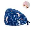 Gorro Quirúrgico Transfronterizo Algodón Color Sólido Correa Estampada Ajustable Unisex para Enfermera de Quirófano Gorro para Odontólogo Oral