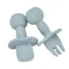 Palillo Tenedor para Molares de Bebé Tazón de Silicona para Bebé Cuchara para Bebé Vajilla Multiusos para Bebé Tenedor de Silicona Bol de Buffet Utensilios Sin