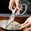 Tijeras para Huesos de Pollo de Acero Inoxidable de Alta Venta Transfronteriza, Mango Fuerte de Aluminio, Tijeras de Loto, Cocina, Cocina, Tijeras Gruesas para Barbacoa