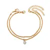 Joyería Transfronteriza Europea y Americana, Estilo Bohemio de Moda, Diseño Sencillo con Incrustaciones de Circonia, Pulsera Multicapa, Accesorio de Mano Versátil