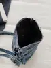 Bolso bandolera de mezclilla vintage nuevo para mujer, bolso de hombro simple y casual con almacenamiento multicapa, bolso tote moderno y versátil