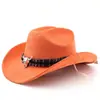 Chapéu de Cowboy Western Clássico de Camurça para Homens e Mulheres, Chapéu para Viagem ao Ar Livre, Chapéu Estilo Étnico com Aba Enrolada, Chapéu de Feltro