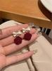 Pendientes Festivos Rojos Ancolara para Mujer 2025 Nuevos de Moda Nicho Retro Elegantes Versátiles Adecuados para el Año Nuevo