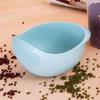Venta al por mayor hogar multifuncional grueso hueco lavado de arroz colador lavado de arroz blanco redondo plástico lavado de verduras cesta para escurrir frutas y verduras