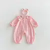 Ropa para Bebé Estilo Coreano 2026, Ropa de Manga Larga para Bebé Niña Primavera y Otoño, Mameluco Elegante con Cuello de Muñeca Floral para Bebé