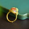 Anillo de jade esmaltado de estilo chino, estilo nacional, plata S925, HTYR027