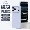 Capa de celular magnética de silicone líquido espessada adequada para Apple 18PROMAX, 17/16 moderno, furos finos, 15, estilo de luxo leve