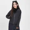 Nuevo Modelo 2026 Serie Lu Sudadera Holgada Adelgazante de Cintura Ultra Alta para Mujer, Top de Felpa Cepillada para Mujer, Chaqueta Cálida con Capucha para Mujer, Otoño