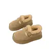 Nuevos Zapatos Birkenstock sin Cordones 2025, Mocasines de Suela Gruesa para Mujer, Botas de Nieve para Mujer con Forro de Polar Otoño e Invierno, Mocasines, Zapatos de Algodón
