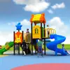 Equipamento de Playground Infantil Grande Porte Transfronteiriço, Combinação de Escorregador de Plástico e Balanço para Parque Comunitário