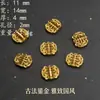 Acessórios de joia em liga que preservam a cor método antigo ouro de areia duas vidas feliz boa sorte contas espaçadoras corda de tecelagem diy fio de contas artesanal para amarrar pequenos acessórios