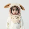 Gorro de una pieza con capucha para niños Invierno Felpa Cálido A prueba de viento Capucha Protectora con Máscara Gorro para Niños y Niñas