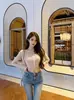 Cherr Qiao'Er Melocotón Blanco Primer Amor Set para Mujer Verano Rosa Puro Deseo Top de Tubo de Punto Cárdigan Corto Conjunto de Dos Piezas